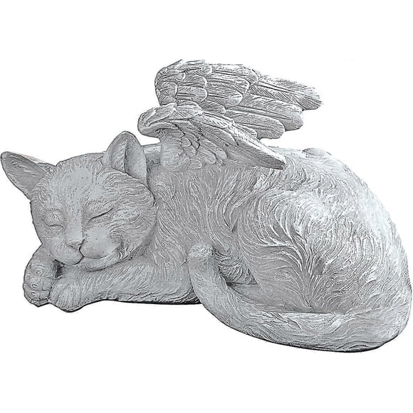 Pet Angel Cat Statue Honorary Tombstone, 12cm, Polyresin