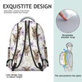 thumbnail image 5 of Highland Cow and Flower Print Backpack for School, Cute School Bag with Adjustable Shoulder Straps and Padded Back, 15.3"x11"x7.1", 5 of 5