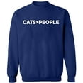 thumbnail image 2 of OXI Crewneck Sweatshirt - Cats>People, Basic Casual Sweatshirts for Men's and Women Fleece Sweatshirt Long Sleeve - Navy Blue 3X-Large, 2 of 2