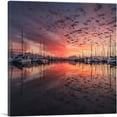 thumbnail image 1 of ARTCANVAS Yachts Sunset Home Decor Square Canvas Art Print - Size: 36" x 36" (0.75" Deep), 1 of 9