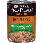 Purina Pro Plan Grain Free Pate Wet Dog Food, SAVOR Grain Free Turkey & Sweet Potato Entree, 13 oz. Can