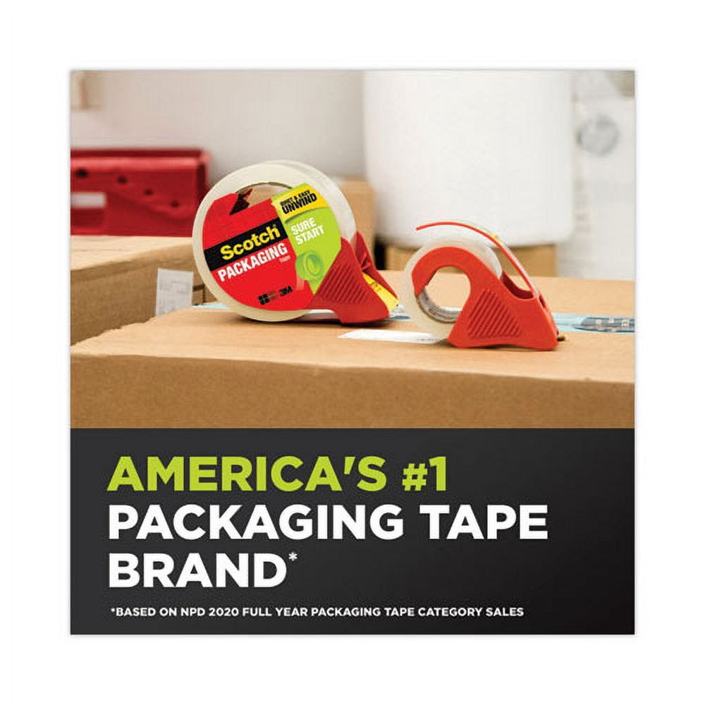 Sure Start Packaging Tape For Dp1000 Dispensers, 1.5" Core, 1.88" X 75 Ft, Clear, 6/pack | Bundle of 2 Packs