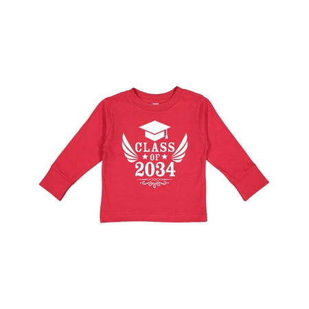 

Inktastic Class of 2034 with Graduation Cap and Wings Gift Toddler Boy or Toddler Girl Long Sleeve T-Shirt