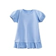 thumbnail image 4 of MZXELPRJD Girls Puff Short Sleeve Tops Kids Summer T Shirts Teens Crewneck Fashion Tees Toddler Solid Color Short Sleeve Round Neck Blouse, 4 of 7