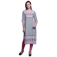 thumbnail image 1 of Bimba Printed Straight Kurtis For Women Panel Kurta Summer Tunic, 1 of 4