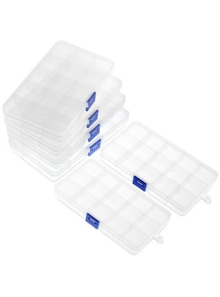 Unique Bargains Clear 36 Slots Adjustable Jewelry Rings Storage Box Plastic  Container Organizer