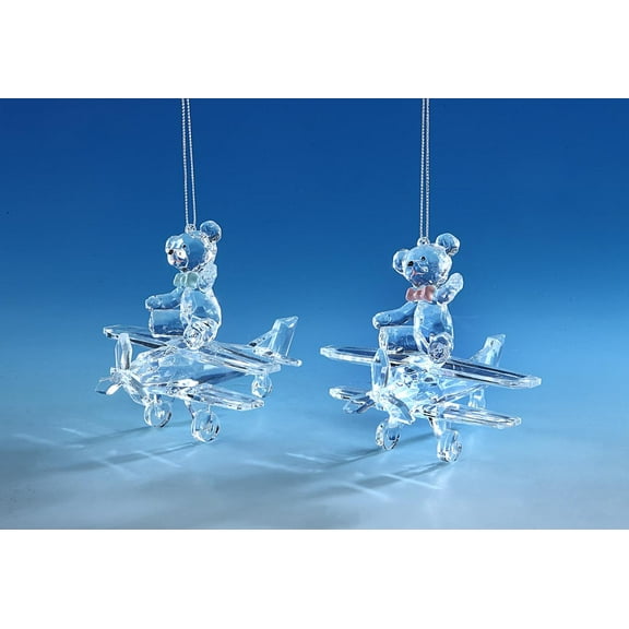 Icy Craft Teddy Bear Airplane Orn