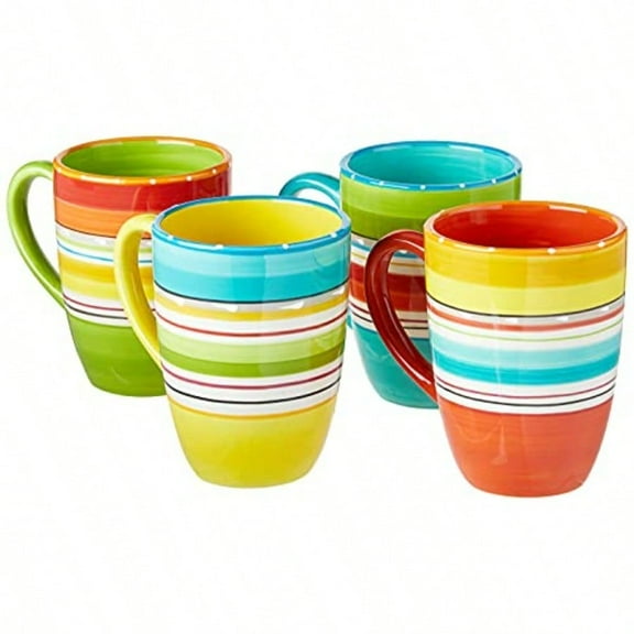 Mariachi Mugs Set of 4 20 oz Colorful Ceramic Coffee Tea Hot Chocolate Mugs Microwave and Dishwasher Safe Fiesta Drinkware for Kitchen Brunch Entertaining and Gifting