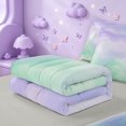 thumbnail image 5 of meiyoeat Purple Green Watercolor Cloud Zipper Full Size Comforter Sets with Fitted Sheet and 2 Pillowcases,Soft Ombre Print Zipper Bedding Set For Girls,Light Gray Reversible,4 Pieces, 5 of 7