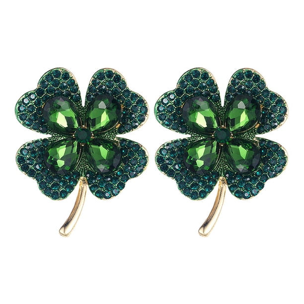 2 broches de trébol, bisutería, alfiler de solapa, alfiler de sombrero, joyería de moda para mujer.
