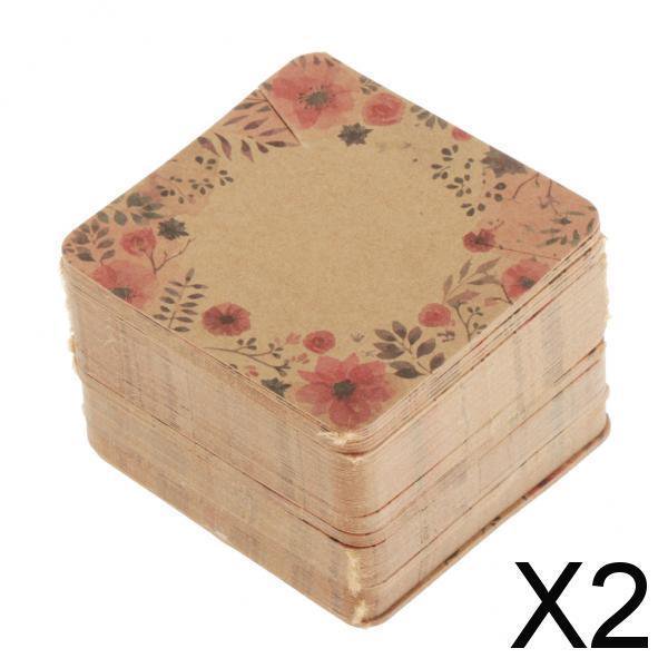 2X 100 Uds. Tarjeta de embalaje de exhibición de perno cuadrado de joyería para etiqueta de regalo E 2 piezas