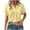 Yellow, variant on WRKEKC Short Sleeve Shirts for Women, Summer T-Shirts for Women, Women's Trendy Solid Color Button-Up Rolled Short Sleeve Turndown Collar Blouse Tops