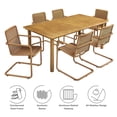 thumbnail image 2 of Abacus 7-Piece Dining Table Set with Rattan Armchairs in Natural Natural, 2 of 4