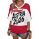 thumbnail image 2 of Women's Football Graphic T-Shirt, Women's V Neck Short Sleeve Soccer Fan T Shirt with Names Print Casual for Soccer Tournament 2026 Red Size: 2XL, 2 of 5
