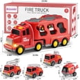 thumbnail image 2 of Toddler Truck Kids Fire Car Toys for 3 4 5 6 7 Boys - 5 Pack Friction Power Vehicle Truck Toys for Toddlers 1-3, Boys Toys Christmas Birthday Gifts for Boys Girl Age 3-9, 2 of 7