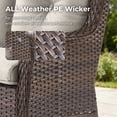 thumbnail image 5 of PARKWELL Outdoor 3 Seats Sofa - Rattan Wicker Patio Couch with Cushions - Steel Frame - Brown Wicker, Beige Cushions, 5 of 9