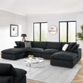 thumbnail image 5 of Modular Sectional Sofa Couch, Black, Fabric, Living Kitchen Cafe Bistro Hospitality Restaurant, Modern Contemporary HB34768, 5 of 5