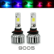 2 in 1 9005 100W 10000LM CREE LED Headlight Kit+RGB DRL Day Time Running Lights Bluetooth Phone Control (9005)