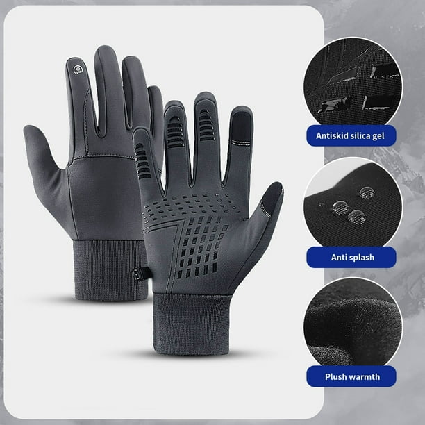 Guantes de esquí de invierno para hombres y mujeres - Térmicos cortavientos resistentes al agua con pantalla táctil - Agarre antideslizante para montar y deportes al aire libre