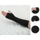 thumbnail image 2 of Par de calentadores de brazos de invierno, guantes largos elásticos sin dedos para dama, negros, 2 of 6