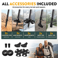 thumbnail image 5 of 100% Carbon Fiber Trekking Poles by USA Brand - Ultra Strong Lightweight Collapsible Hiking Poles with Cork and EVA Foam Grips & Quick Adjustable Flip Locks, 5 of 6