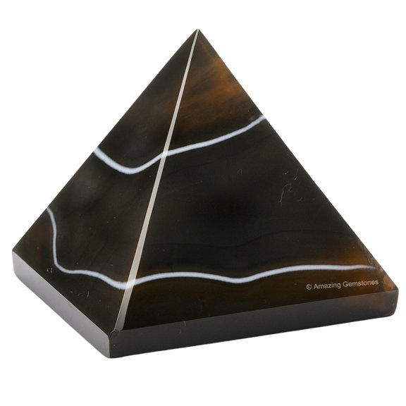 Black Onyx Pyramid Crystal Healing Stones - 2" Pyramid