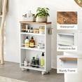 thumbnail image 3 of Tribesigns 4 Tier Slim Storage Cart with Wheels, Rolling Kitchen Cart Utility Cart with Storage Shelf, White, 3 of 11