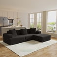 thumbnail image 4 of Leumius 102" Cloud Sectional Sofa with L-Shape Chaise,Modular L-Shape Sofa Couch with Chaise and Deep Seat,Upholstered Boneless Couches for Living Room Bedroom,Black, 4 of 14