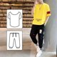 thumbnail image 3 of Conjunto de camiseta y pantalones cargo elásticos ajustados para hombre de Kpop, top elegante y gris, ropa informal de algodón estilo coreano, holgada y de nailon, 3 of 5