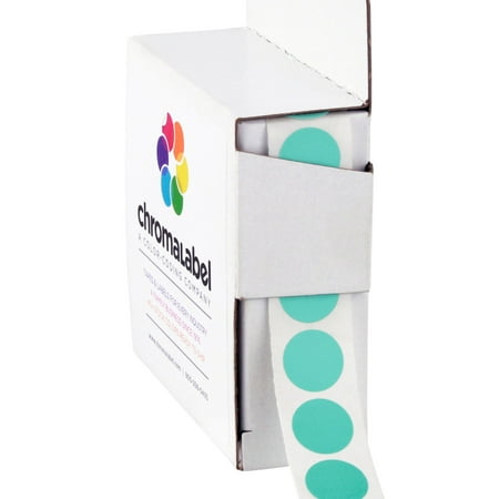 ChromaLabel 50% Off Stickers - 3/4 Inch Round Green Labels, 1000 Per Box, Clean Removal Adhesive