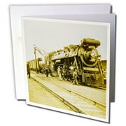 3dRose Steam Train Locomotive No. 6050 Canadian Railway Railroad Circa 1920 - Greeting Card, 6 by 6-inch