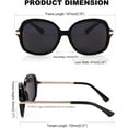 thumbnail image 6 of FEISEDY Classic Womens Elegant Polarized Sunglasses Ladies Wide Square Sunglasses Shades B2683, 6 of 15