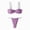 Pink, variant on Women's Backless Two Piece Bikini - Three Point Lacing Swimwear - Polyester/Spandex Blend - S-XL Sizes for Beach/Pool Parties