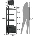 thumbnail image 2 of Estante Bookshelf Furologee de 5 niveles con cajón para cocina y panadería, negro, 2 of 8