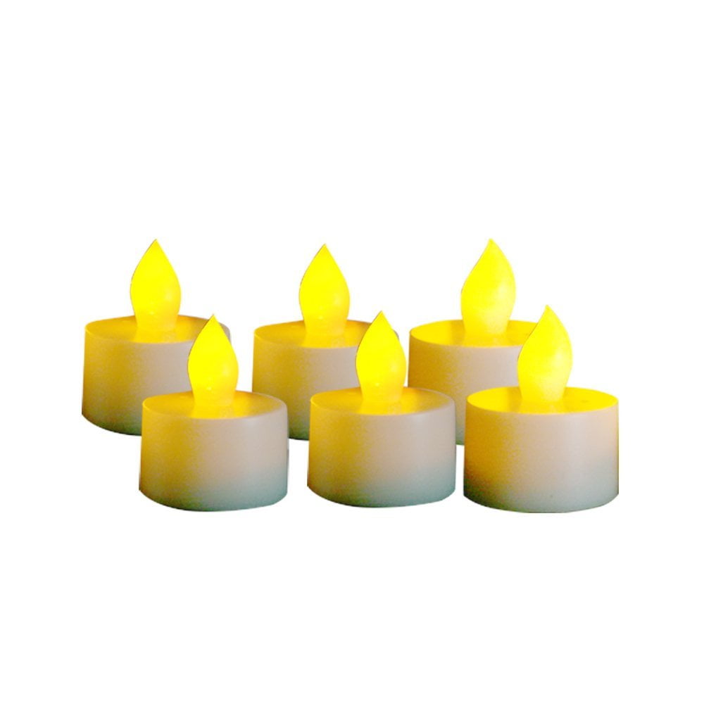 Battery Operated LED Tealight Candles with Timer Realistic