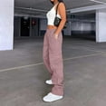 thumbnail image 3 of Cargo Pants for Women High Waisted Casual Pants Baggy Stretchy Wide Leg Y2K Streetwear with 6 Pockets, 3 of 7