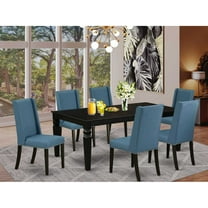 East West Furniture Logan 7-piece Traditional Wood Dining Set in Black