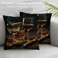 thumbnail image 3 of Orinice Wine Glasses Cigar Still Life Graphic Decorative Cushion Throw Pillow Cover 1PC for Home Couch Living Room Bed Sofa Pillow Case All Seasons Suitable Printed on Both Sides 22x22in, 3 of 5