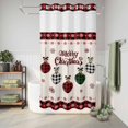 thumbnail image 6 of No Hook Shower Curtain with Built-in Rings - Merry Christmas Washable Waterproof Fabric Bathroom Curtains for Hotel,Rentals, Stall 36 X 78 Inch , Rustic Buffalo Plaid Xmas Balls Farmhouse, 6 of 9
