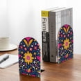 thumbnail image 5 of Naloa Cinco De Mayo Floral 2 Pcs Bookend Large Capacity Office Book Ends for Home Office Library School Study Decoration, 5 of 8