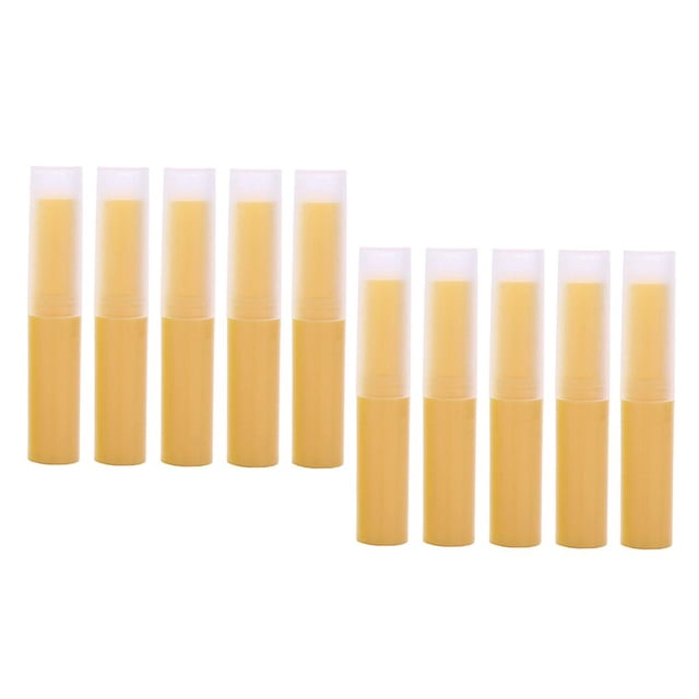 Paquete de 10 Envases Vacíos de Bálsamo Labial Colcomx Tubos de Brillo Labial Amarillo