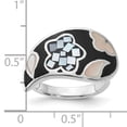 thumbnail image 5 of Sterling Silver Mother of Pearl & Simulated Stone Ring QR4307, 5 of 5