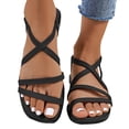 thumbnail image 3 of Bmisegm Women's Summer Fashion Leather Elastic Sandals Outdoor Beach Sandals Womens Sandals Summer Black 8.5, 3 of 6