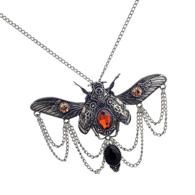Gothic Gear Cog Resina Rhinestone Colr Steampunk Joyería mecánica Pta antigua Sunnimix Collar de Steampunk