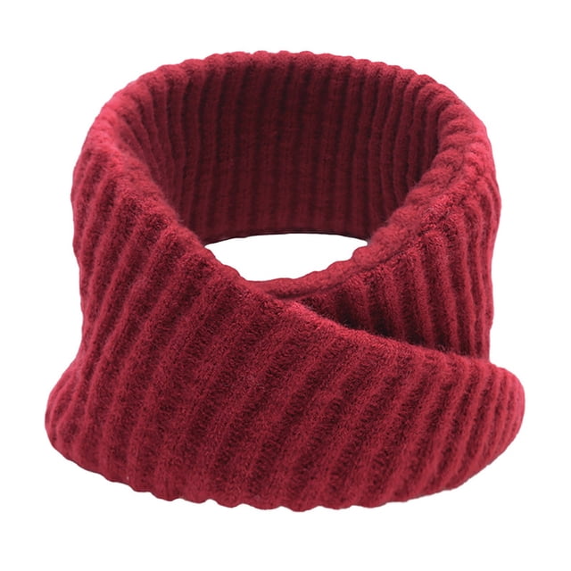 Red Neckerchief Outdoor Bib Solid Color Warm Wool Bib Double Thickened Single Head Bib