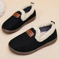 thumbnail image 5 of Black Women'S Cozy Slip-On House Shoes With Round Toe Plush Lining Comfortable Flat Soles For Indoor And Outdoor Casual Wear, 5 of 8
