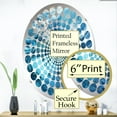 thumbnail image 3 of Designart "Fusion of Marine Blue and White IV" Ocean Radial Dot Round Wall Mirror - Coastal Oval Printed Decorative Mirror - Multiple Color Options, 3 of 5