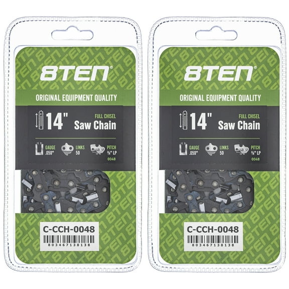 Full Chisel Chainsaw Chain 14 inch .050 3/8 LP 50 DL for Stihl Craftsman 2 Pack 810-CCC2260H