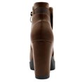 thumbnail image 4 of BLISSFUL STEP Women's Chelsea Boots Platform Block Cleated Sole Heel Brown 8.5, 4 of 7