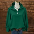 thumbnail image 1 of TaTaai 2026 Spring Summer Solid Color Button Top for Women Long Sleeve Round Neck Casual Blouse Soft Comfy Lightweight Daily Vacation Outfits Gift, 1 of 5